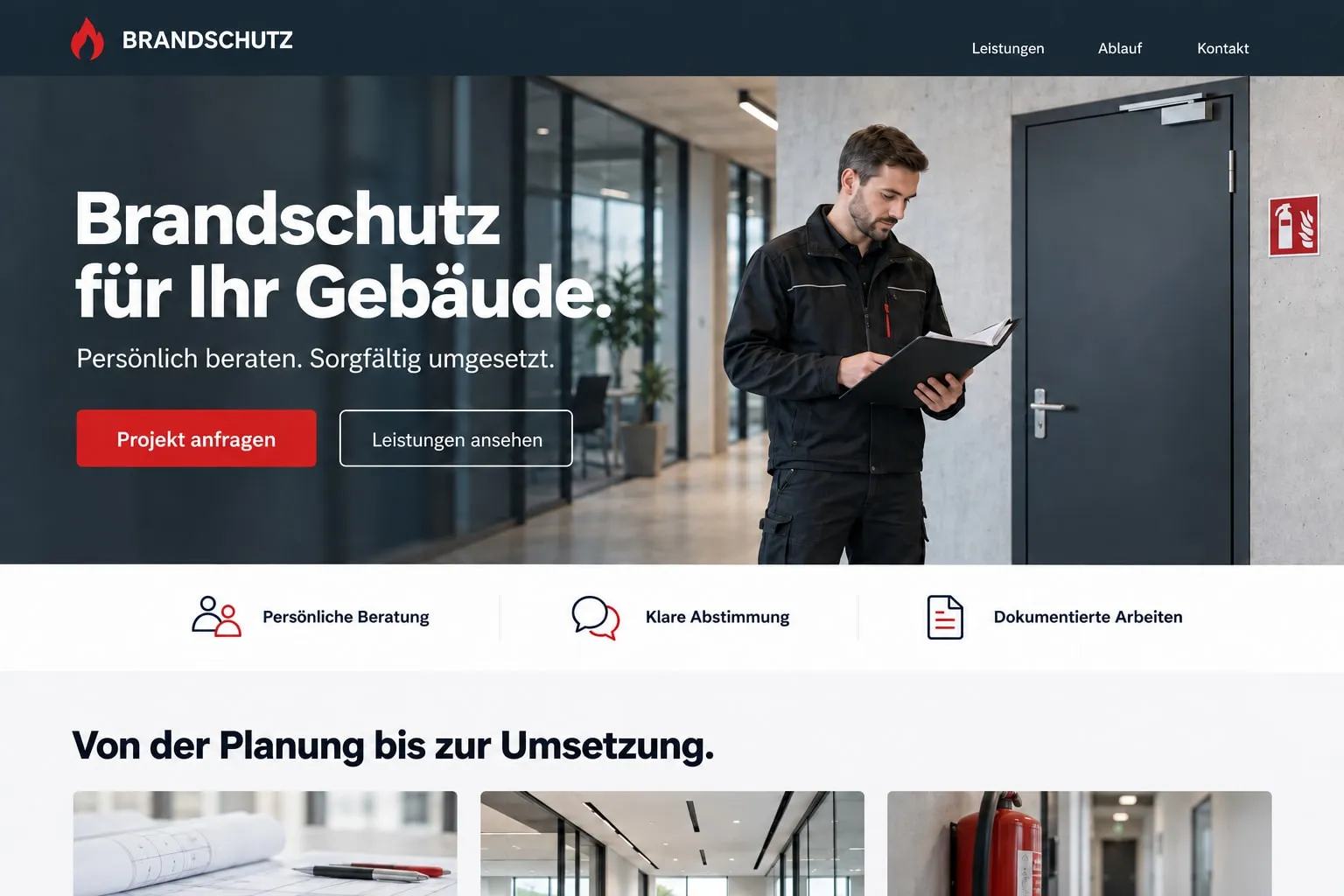 Website-Design für Brandschutz
