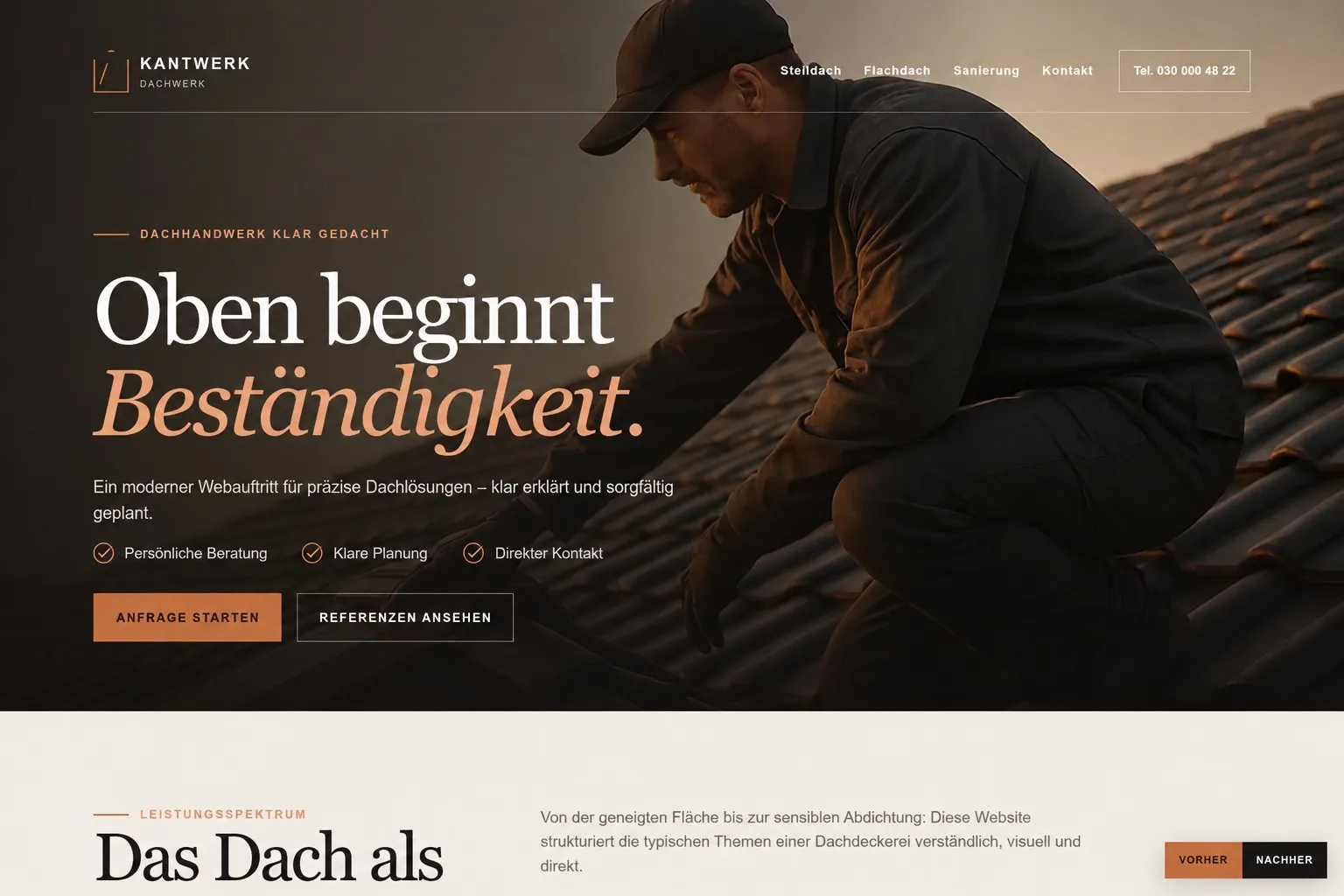 Website-Design für Dach & Handwerk