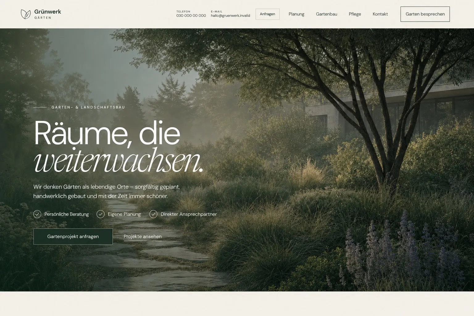 Website-Design für Garten- & Landschaftsbau