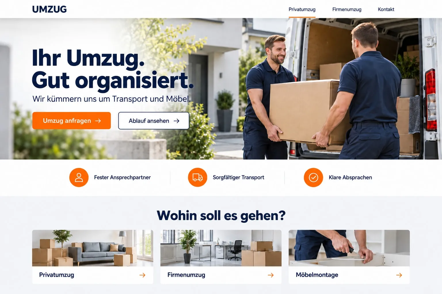 Website-Design für Umzugsunternehmen